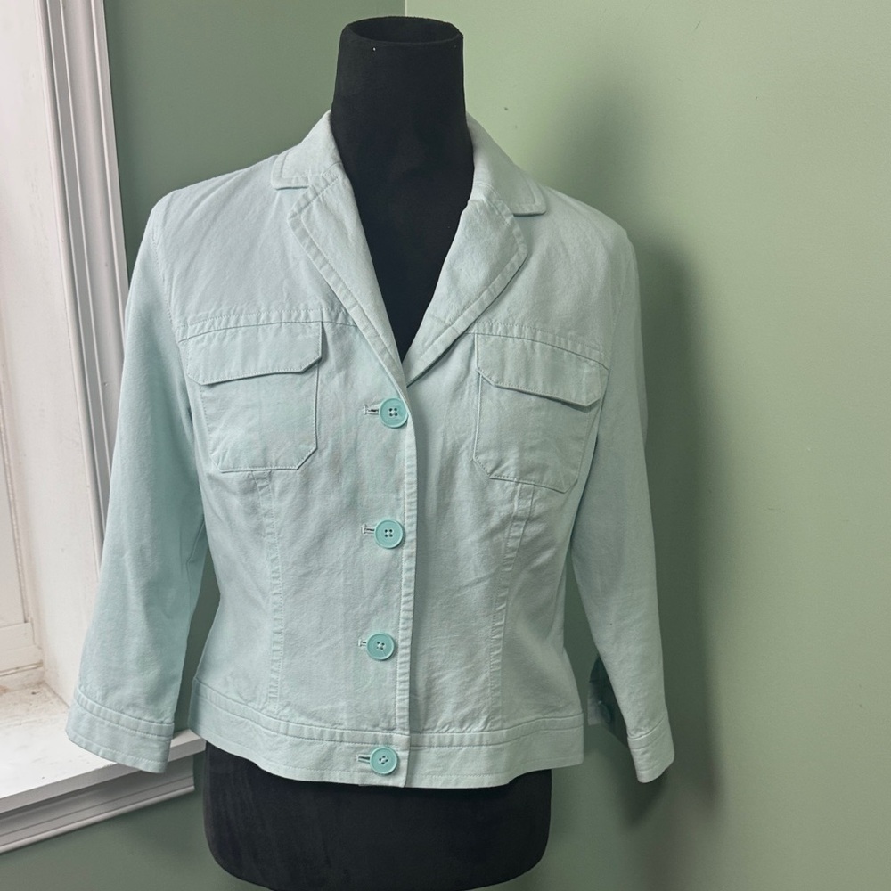 Ann Taylor loft, aqua jacket 8